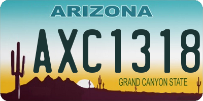 AZ license plate AXC1318