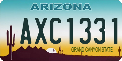 AZ license plate AXC1331