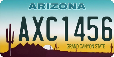 AZ license plate AXC1456