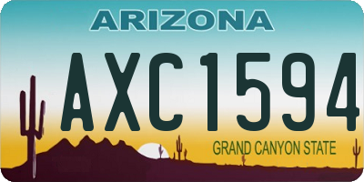 AZ license plate AXC1594