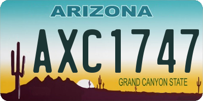 AZ license plate AXC1747