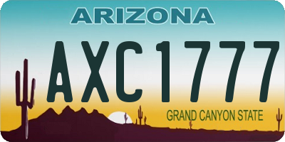 AZ license plate AXC1777