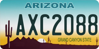 AZ license plate AXC2088