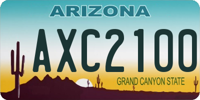 AZ license plate AXC2100