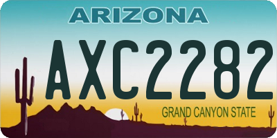 AZ license plate AXC2282