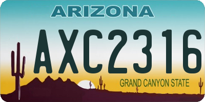 AZ license plate AXC2316