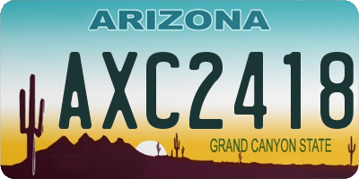 AZ license plate AXC2418