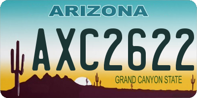 AZ license plate AXC2622