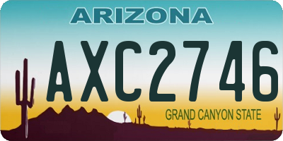 AZ license plate AXC2746