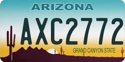 AZ license plate AXC2772