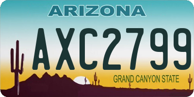 AZ license plate AXC2799