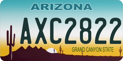 AZ license plate AXC2822