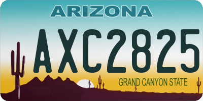 AZ license plate AXC2825