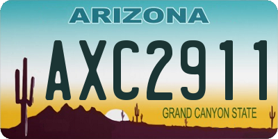AZ license plate AXC2911