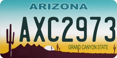 AZ license plate AXC2973