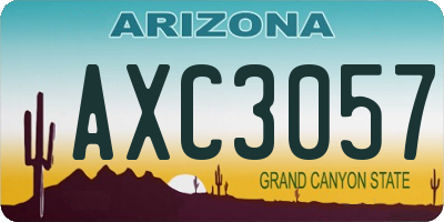 AZ license plate AXC3057