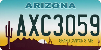 AZ license plate AXC3059
