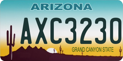 AZ license plate AXC3230