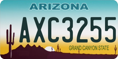 AZ license plate AXC3255