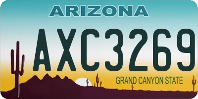 AZ license plate AXC3269