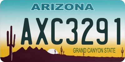 AZ license plate AXC3291