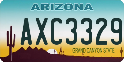 AZ license plate AXC3329