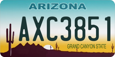 AZ license plate AXC3851
