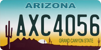 AZ license plate AXC4056