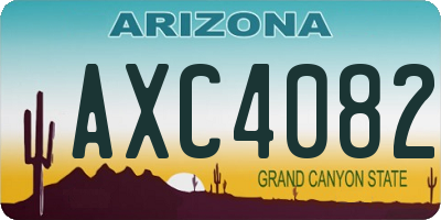 AZ license plate AXC4082