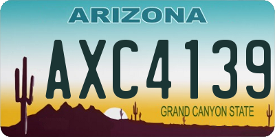 AZ license plate AXC4139