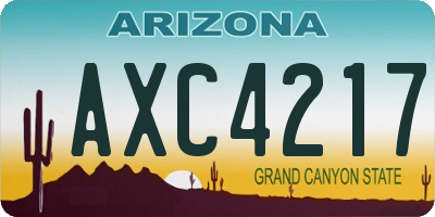 AZ license plate AXC4217