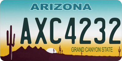 AZ license plate AXC4232