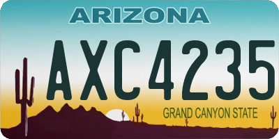 AZ license plate AXC4235