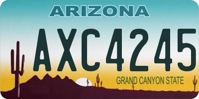 AZ license plate AXC4245