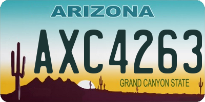 AZ license plate AXC4263