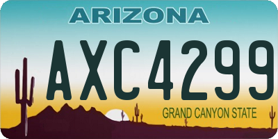 AZ license plate AXC4299