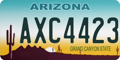 AZ license plate AXC4423
