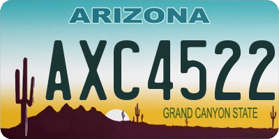 AZ license plate AXC4522