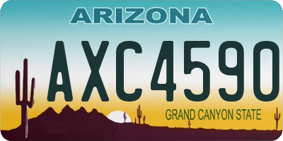 AZ license plate AXC4590