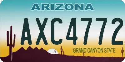 AZ license plate AXC4772