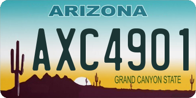 AZ license plate AXC4901