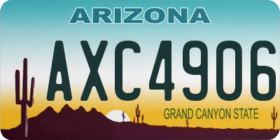 AZ license plate AXC4906