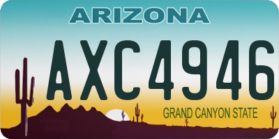 AZ license plate AXC4946