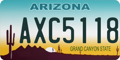 AZ license plate AXC5118