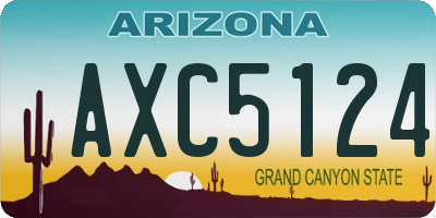 AZ license plate AXC5124