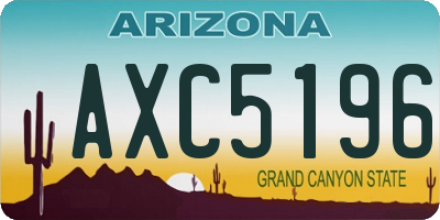 AZ license plate AXC5196
