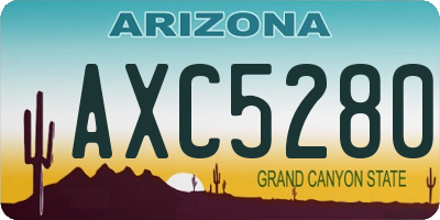 AZ license plate AXC5280