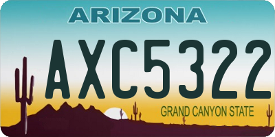 AZ license plate AXC5322