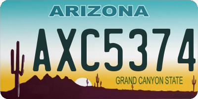 AZ license plate AXC5374