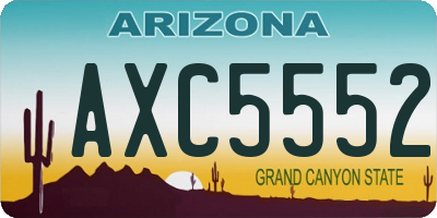 AZ license plate AXC5552